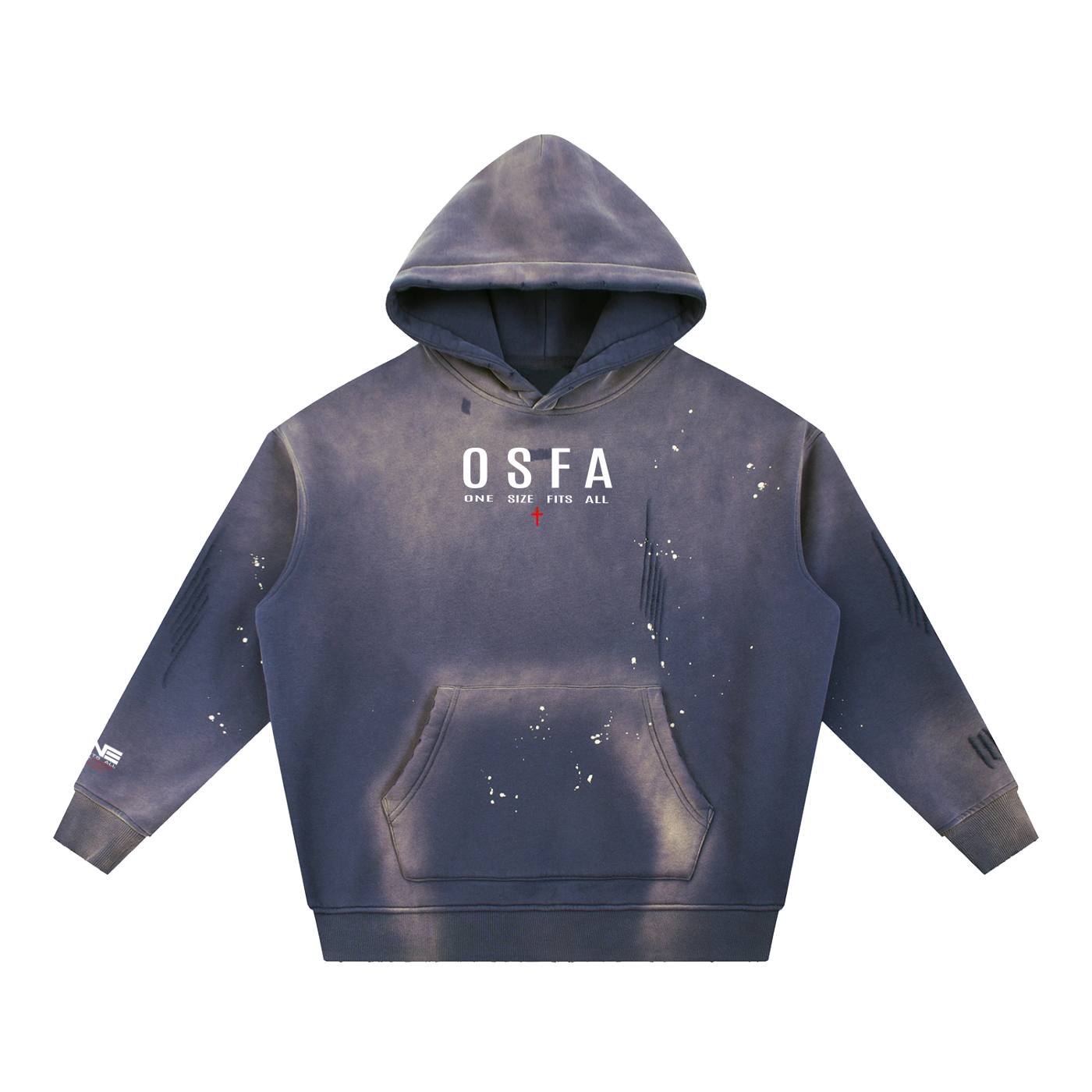 Vintage Washed Frayed Fleece Hoodie
