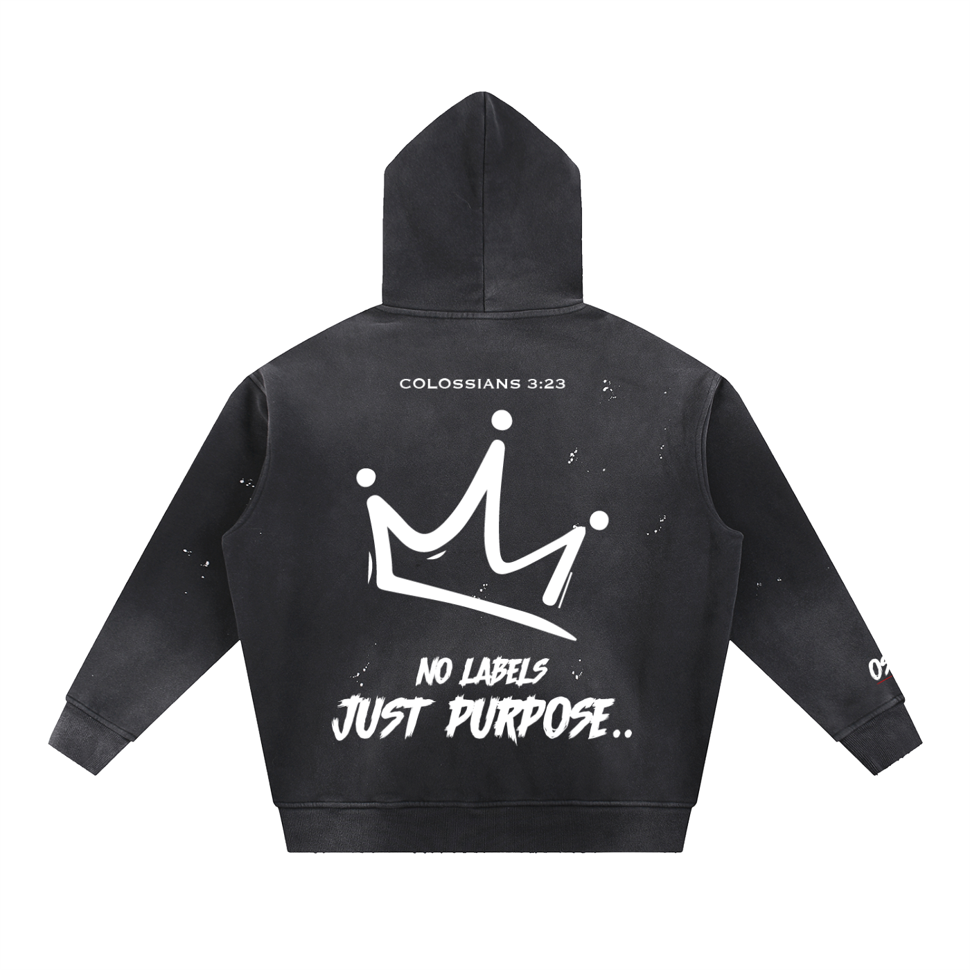 Vintage Washed Frayed Fleece Hoodie