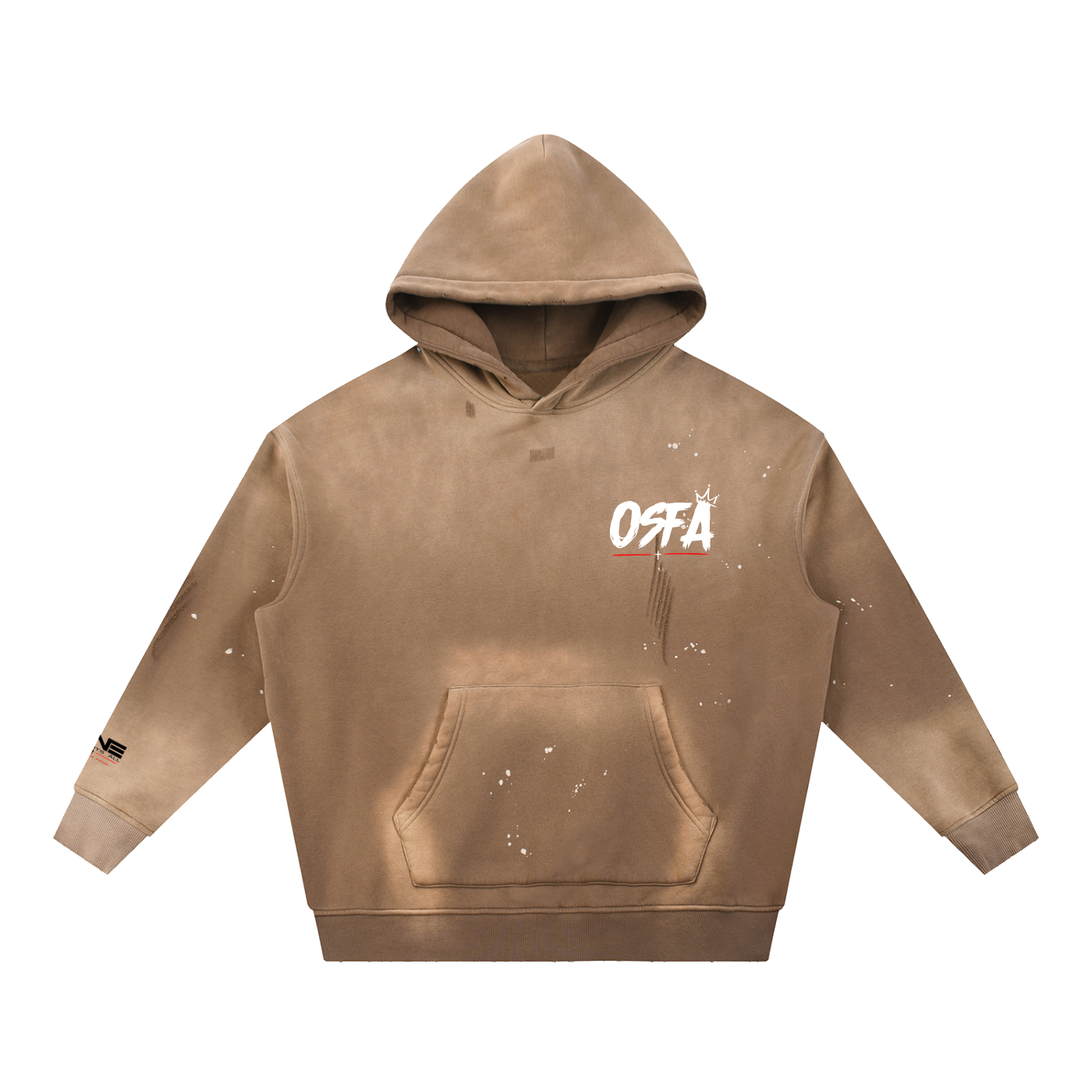 Vintage Washed Frayed Fleece Hoodie